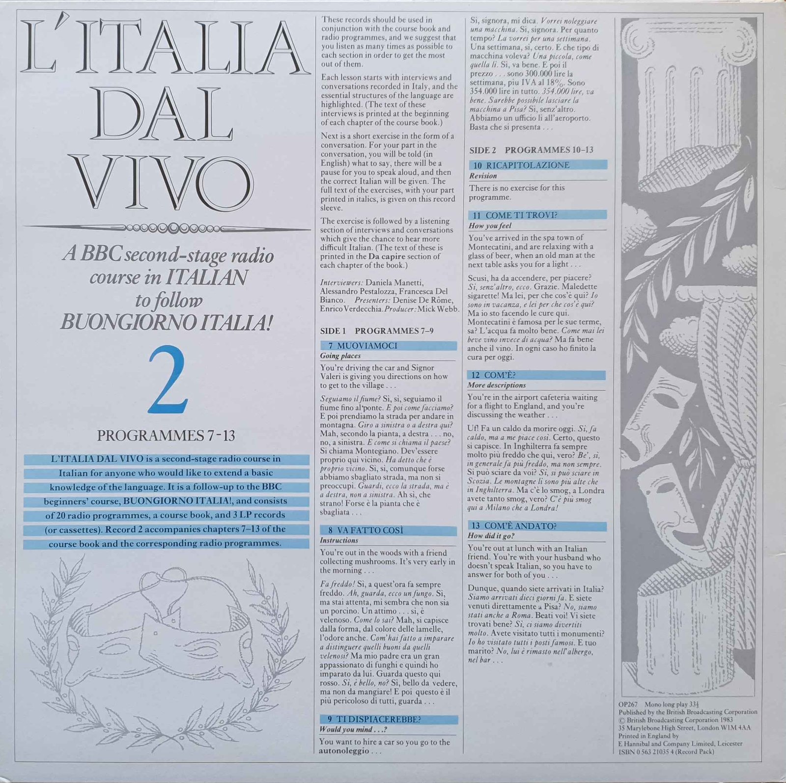 Picture of OP 267 L' Italia dal vivo - 7-13 by artist Various from the BBC records and Tapes library